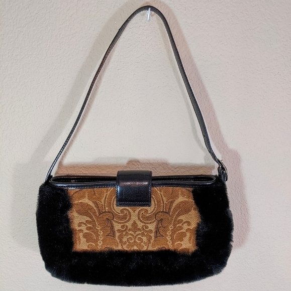 Brighton Fur Lined LIMITED EDITION 2000 Tapestry Leather Purse #247 of 500 - Picture 3 of 8